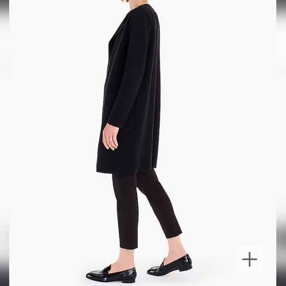 J. Crew Juliette Collarless Sweater Blazer Open Cardigan Women's Medium Black - Picture 4 of 15